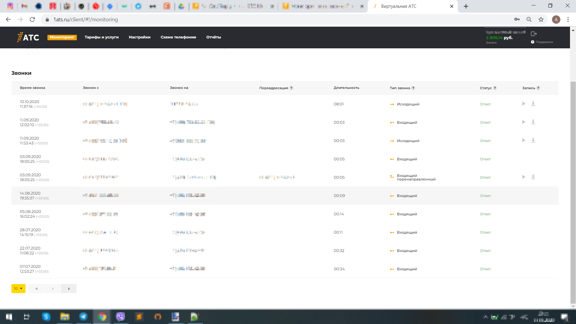 Личный кабинет - Страница мониторинга Личный кабинет - Страница мониторинга