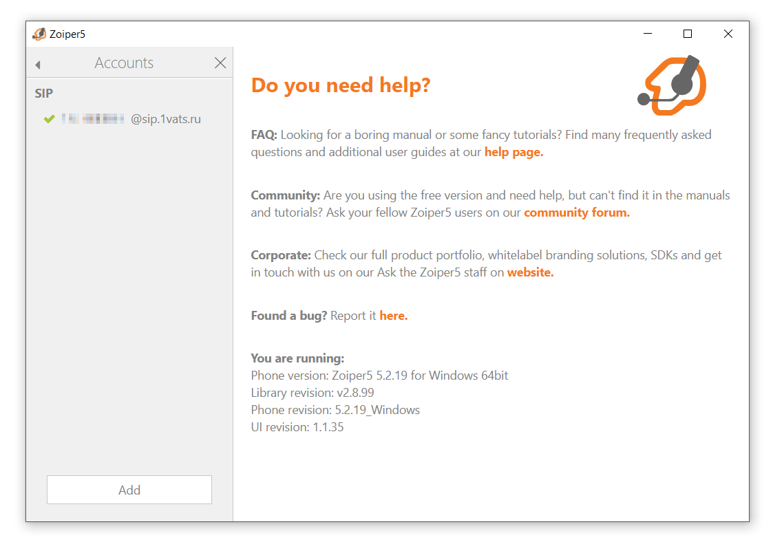 Zoiper - Account Zoiper - Account